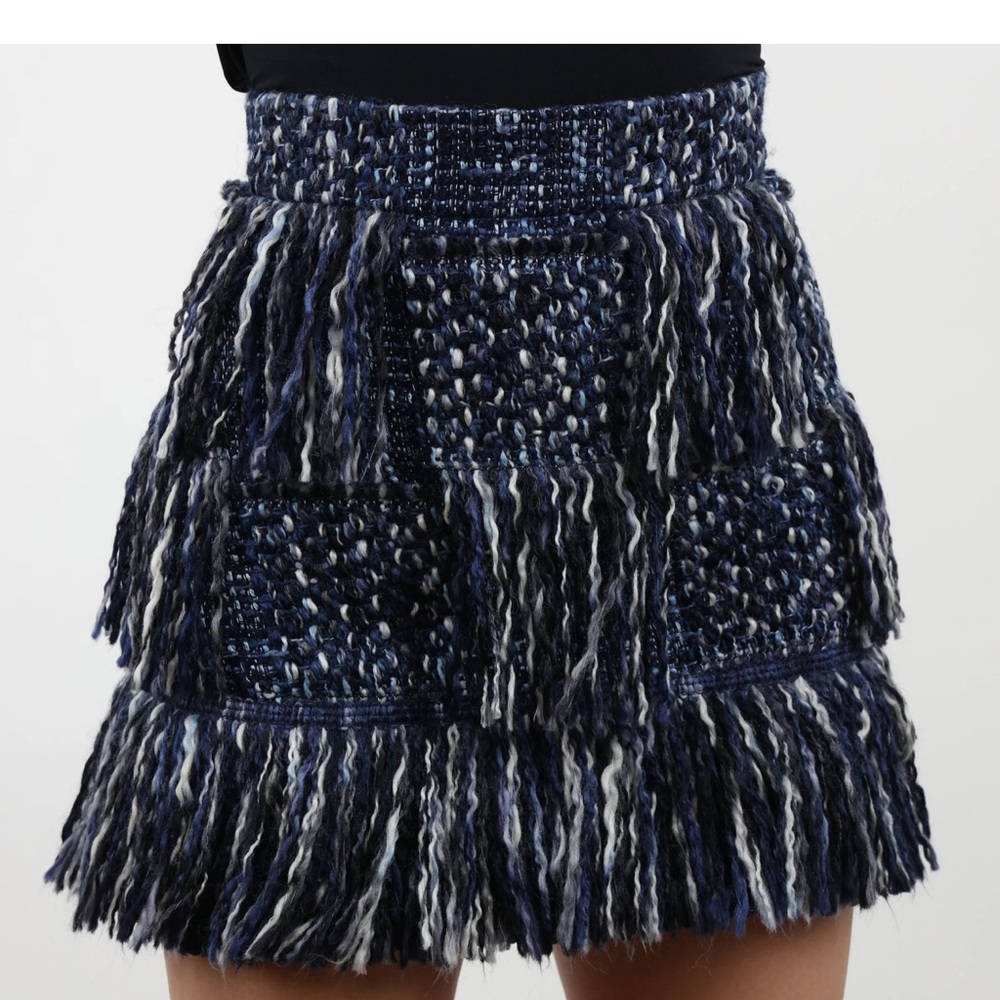 DIOR | navy tweed and fringe skirt  10